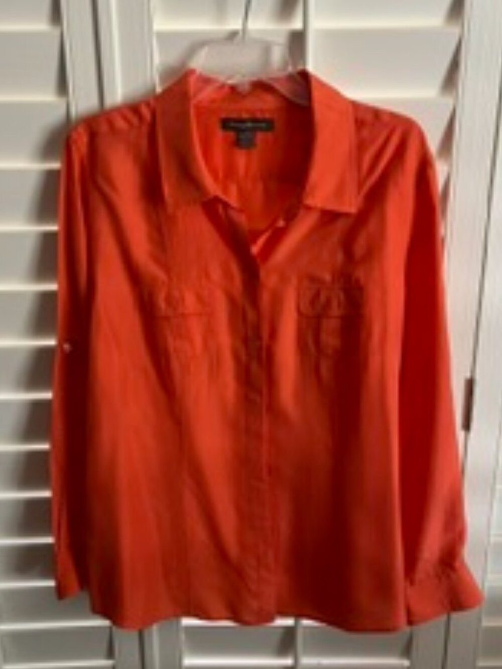 Tommy Bahama Orange Silk Long-Sleeved Shirt